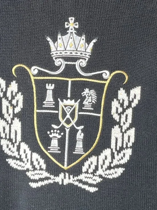 EP Pro Pullover Sweater Womens M Black with Embroidery Golf Crown Coat of Arms - Picture 3 of 11